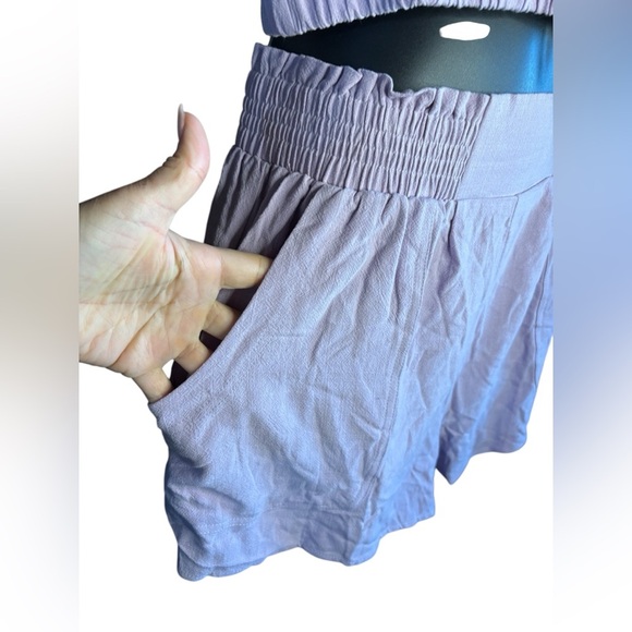 Automet womens Sleeveless Round Neck Crop Tank Top and High Waisted Short NWT - Picture 3 of 12